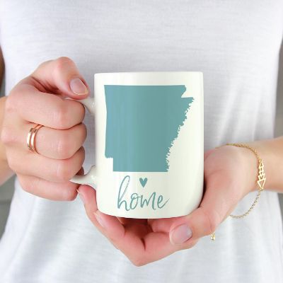 Aqua Home Heart Arkansas Ceramic Mug Image 1