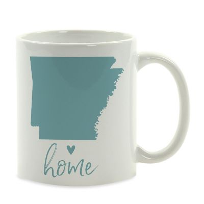 Aqua Home Heart Arkansas Ceramic Mug Image 2
