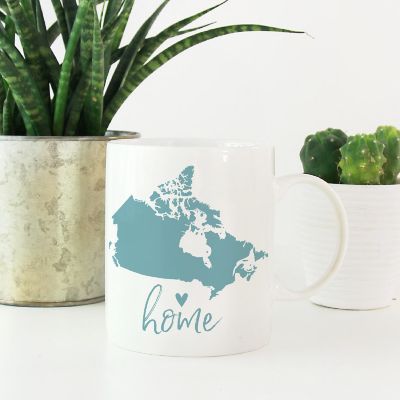 Aqua Home Heart Canada Ceramic Mug Image 1