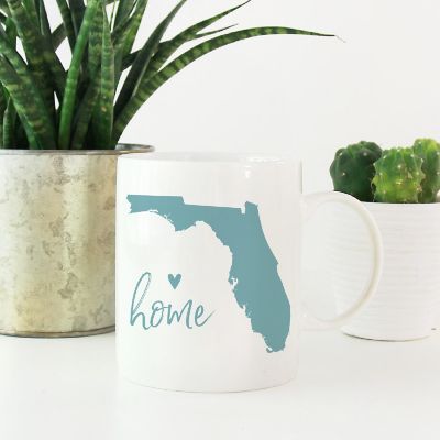 Aqua Home Heart Florida Ceramic Mug Image 1