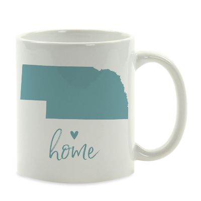 Aqua Home Heart Nebraska Ceramic Mug Image 2