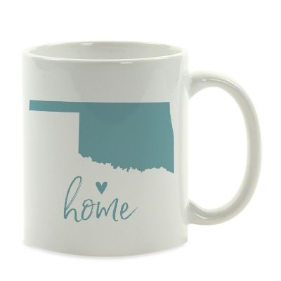 Aqua Home Heart Oklahoma Ceramic Mug Image 2