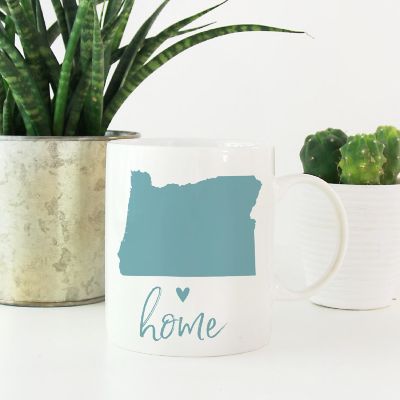 Aqua Home Heart Oregon Ceramic Mug Image 1