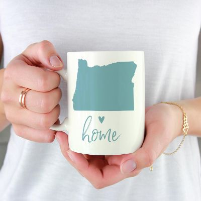 Aqua Home Heart Oregon Ceramic Mug Image 1
