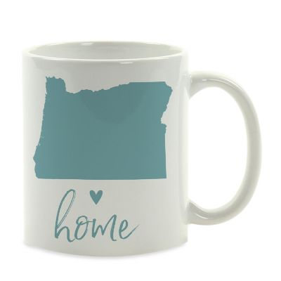 Aqua Home Heart Oregon Ceramic Mug Image 2