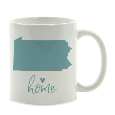 Aqua Home Heart Penn. Ceramic Mug Image 2