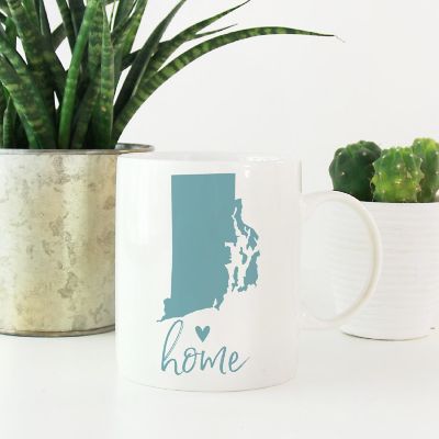 Aqua Home Heart Rhode Isl. Ceramic Mug Image 1
