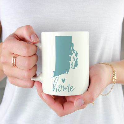 Aqua Home Heart Rhode Isl. Ceramic Mug Image 1