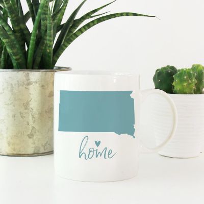 Aqua Home Heart South Dak. Ceramic Mug Image 1
