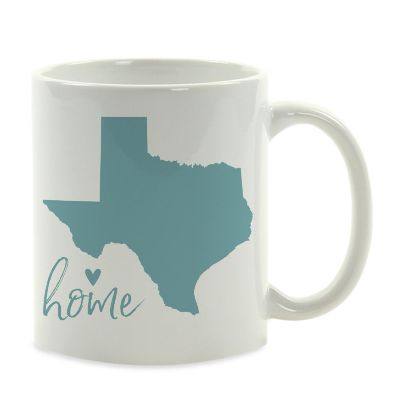 Aqua Home Heart Texas Ceramic Mug Image 2