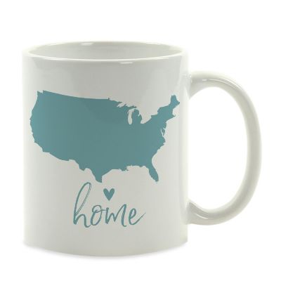Aqua Home Heart USA Ceramic Mug Image 2