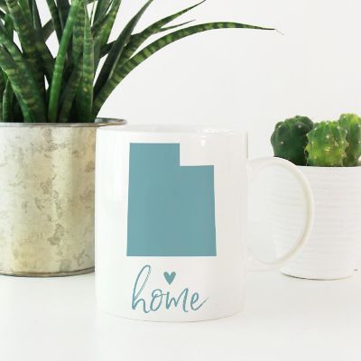 Aqua Home Heart Utah Ceramic Mug Image 1
