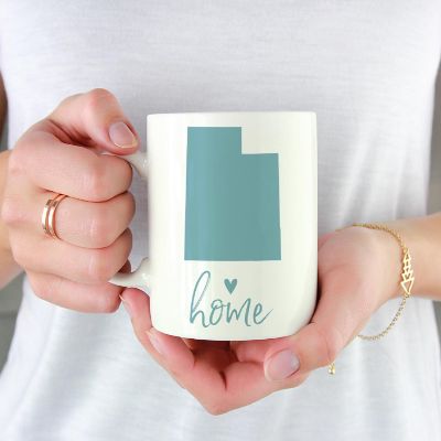 Aqua Home Heart Utah Ceramic Mug Image 1