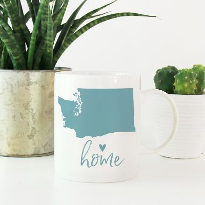 Aqua Home Heart Washington Ceramic Mug Image 1