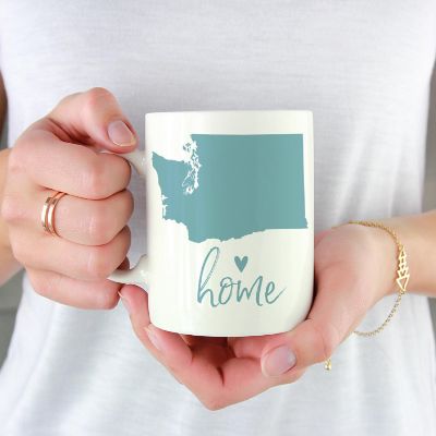 Aqua Home Heart Washington Ceramic Mug Image 1