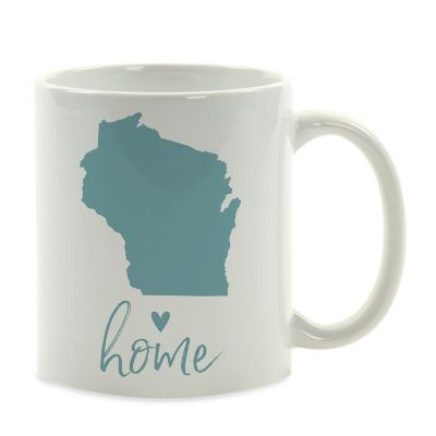 Aqua Home Heart Wisconsin Ceramic Mug Image 2