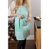 Aqua Lattice Print 2-Pocket Apron Image 1