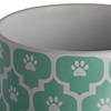 Aqua Paw Lattice Print Ceramic Treat Canister Image 3