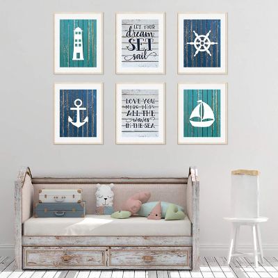 Aqua Rustic Sail Set Sail 6Pk 8.5x11in Image 2