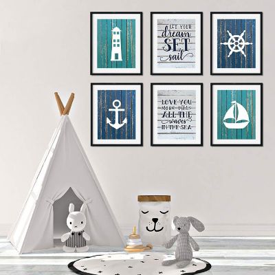 Aqua Rustic Sail Set Sail 6Pk 8.5x11in Image 3