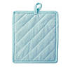 Aqua Solid Chambray Potholder (Set Of 2) Image 3