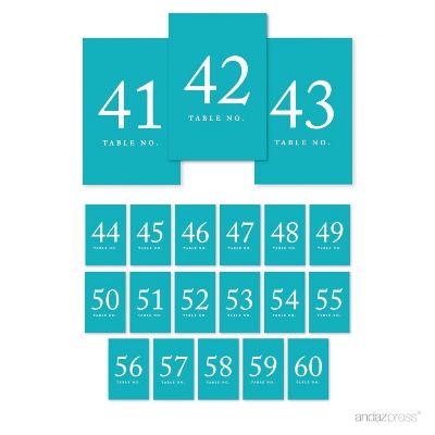 Aqua Table Numbers 41 60 4x6 Image 1