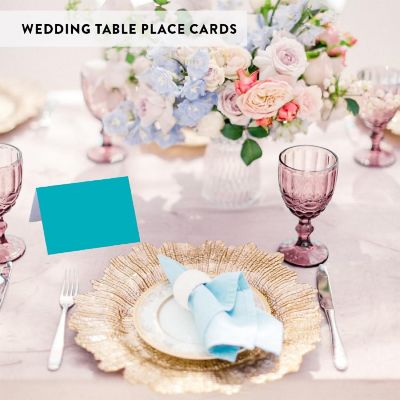 Aqua Table Tent Place Cards 20-Pack Image 3