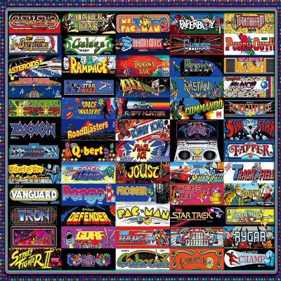 Arcadeageddon! Retro Arcade Game Collage 1000-Piece Jigsaw Puzzle Image 1