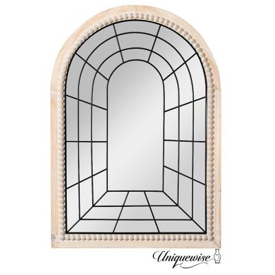 Arched Large 39.37 x 27.56 in Rustic Window Metal Mirror, Windowpane Shaped Decoration Farmhouse Big Wall Mounted Mirrors Boho Decor Image 1