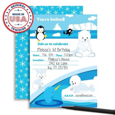 Arctic Friends Invitations 40pc. by AmandaCreation Image 2