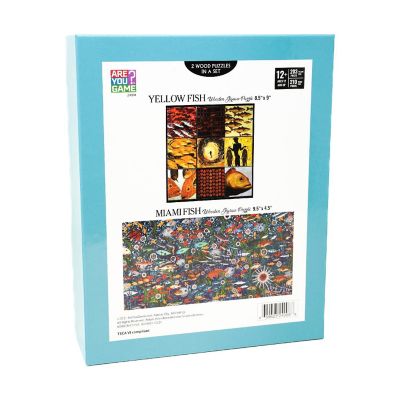 AreYouGame.com Wooden Jigsaw Puzzle Set - Yellow Fish & Miami Fish: 413 Pcs Image 1