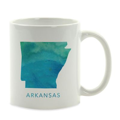 Arkansas Aqua Blue Watercolor Mug Image 2
