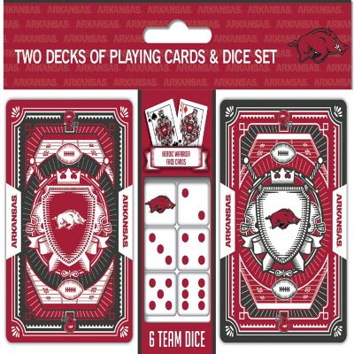 Arkansas Razorbacks - 2-Pack Playing Cards &amp; Dice Set Image 1