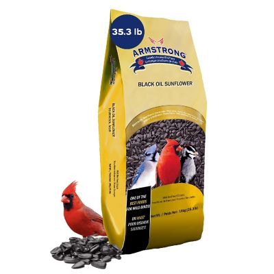 Armstrong Wild Bird Food Black Oil Sunflower Bird Seed Blend, 35lbs Image 1