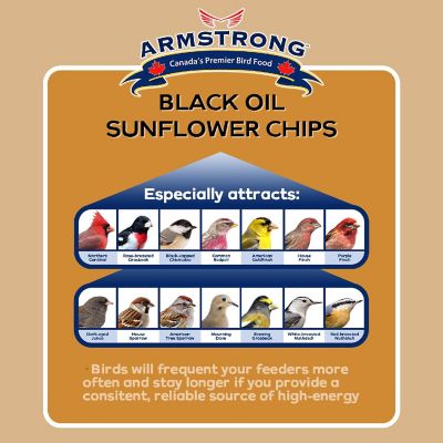 Armstrong Wild Bird Food Black Oil Sunflower Chips Bird Seed Blend, 13lbs Image 1