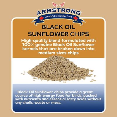 Armstrong Wild Bird Food Black Oil Sunflower Chips Bird Seed Blend, 13lbs Image 2