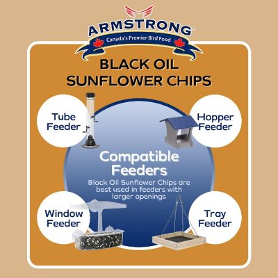 Armstrong Wild Bird Food Black Oil Sunflower Chips Bird Seed Blend, 13lbs Image 3