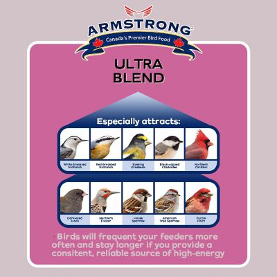 Armstrong Wild Bird Food Ultra Bird Seed Blend for Wild Songbirds, 15.4lbs Image 1