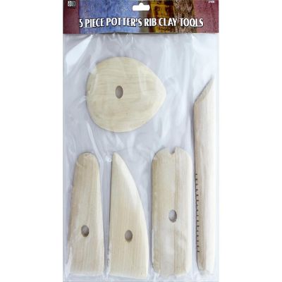 Art Advantage Potters Rib Wood Clay Tools 5pc Image 1