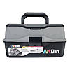 ArtBin Lift Tray Box with 2 Trays & Quick Access Lid Storage - 8"x14"x7.5", Black & Gray Image 1
