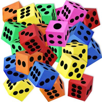 ArtCreativity Foam Dice 24 Pack - 1.5" Colorful 6-Sided Dice, Stack &amp; Build Image 1