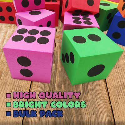 ArtCreativity Foam Dice 24 Pack - 1.5" Colorful 6-Sided Dice, Stack &amp; Build Image 2