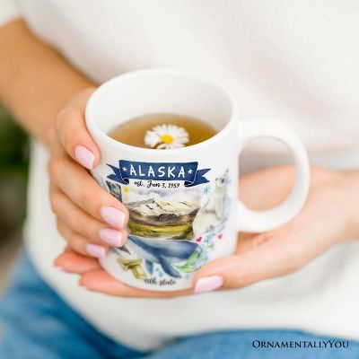 Artistic Alaska State Themes and Landmarks Mug Image 2