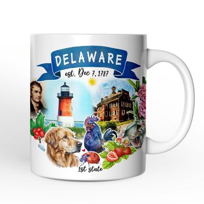 Artistic Delaware State Themes and Landmarks Mug Image 1