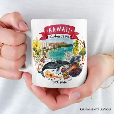 Artistic Hawaii State Themes and Landmarks Mug Image 2