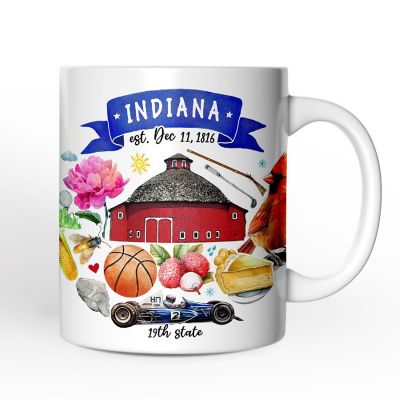 Artistic Indiana State Themes and Landmarks Mug Image 1