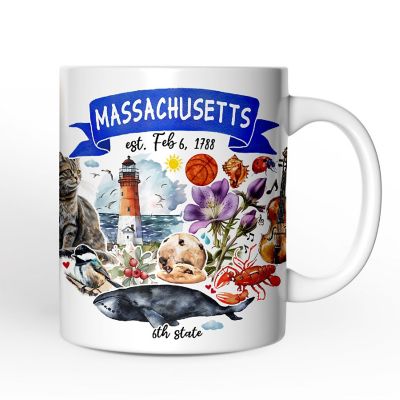 Artistic Massachusetts State Themes and Landmarks Mug Image 1