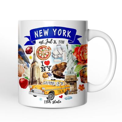 Artistic New York State Themes and Landmarks Mug Image 1