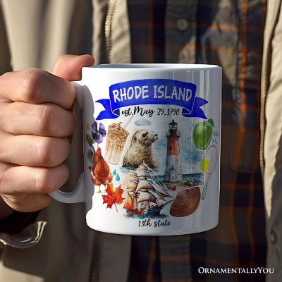 Artistic Rhode Island State Themes and Landmarks Mug Image 2