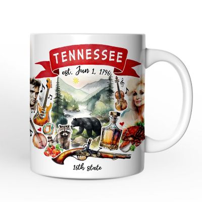 Artistic Tennessee State Themes and Landmarks Mug Image 1